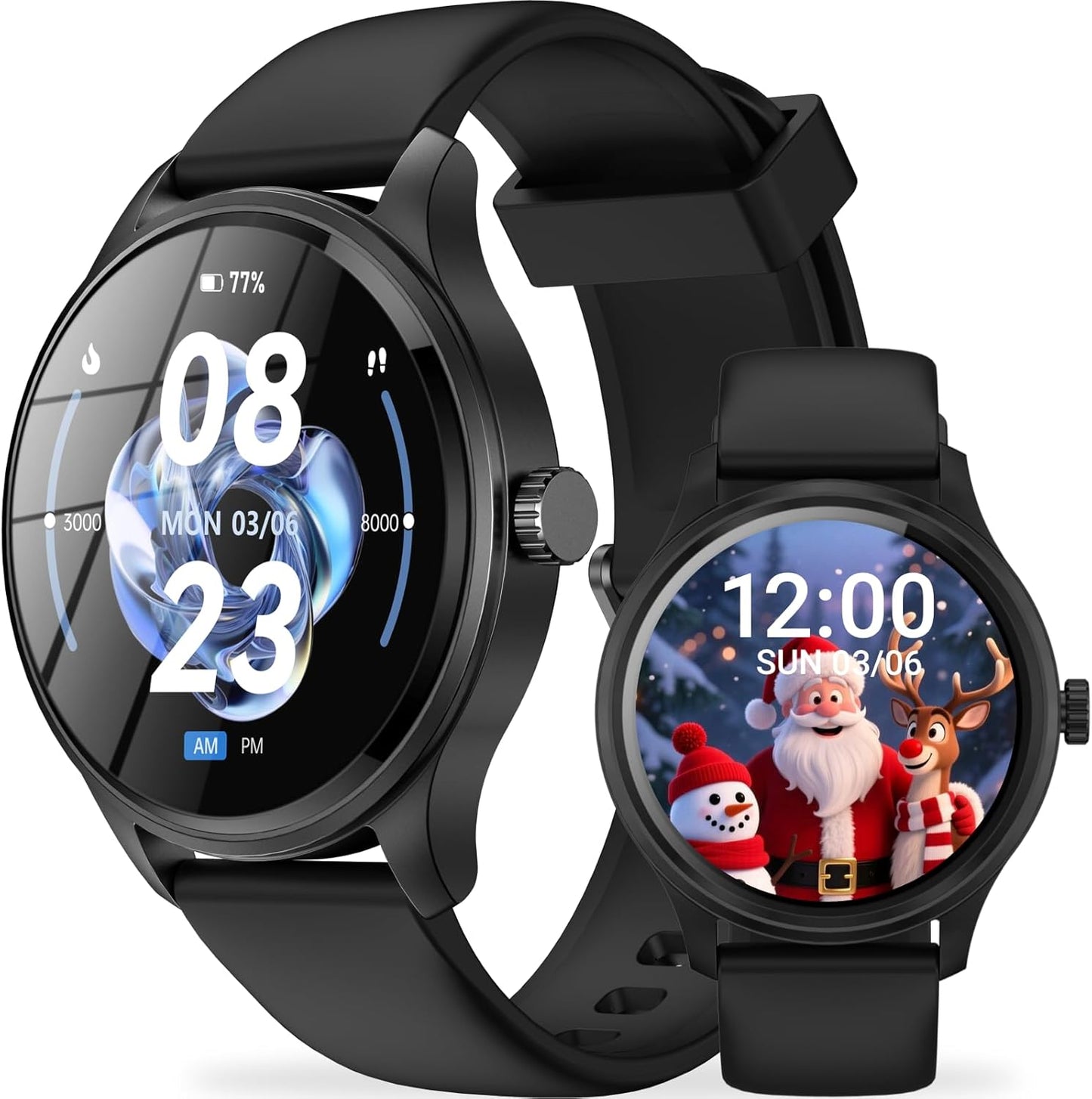 Smart Watch, HD Smartwatch for Men Women (Answer/Make Calls), Fitness Watch with 100+ Sport Modes, IP68 Waterproof/Heart Rate/Sleep Monitor, Activity Trackers for iOS/Android