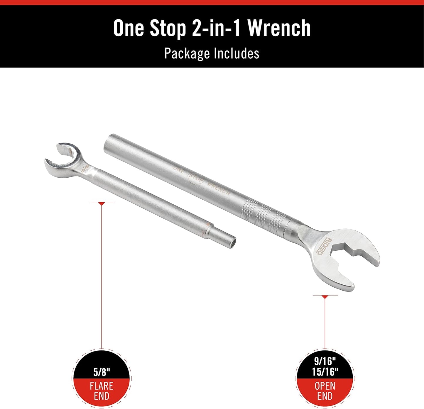 RIDGID 27023 Model 2002 One Stop 2-in-1 Wrench for Angle Stops, Straight Stops, and Compression Couplings