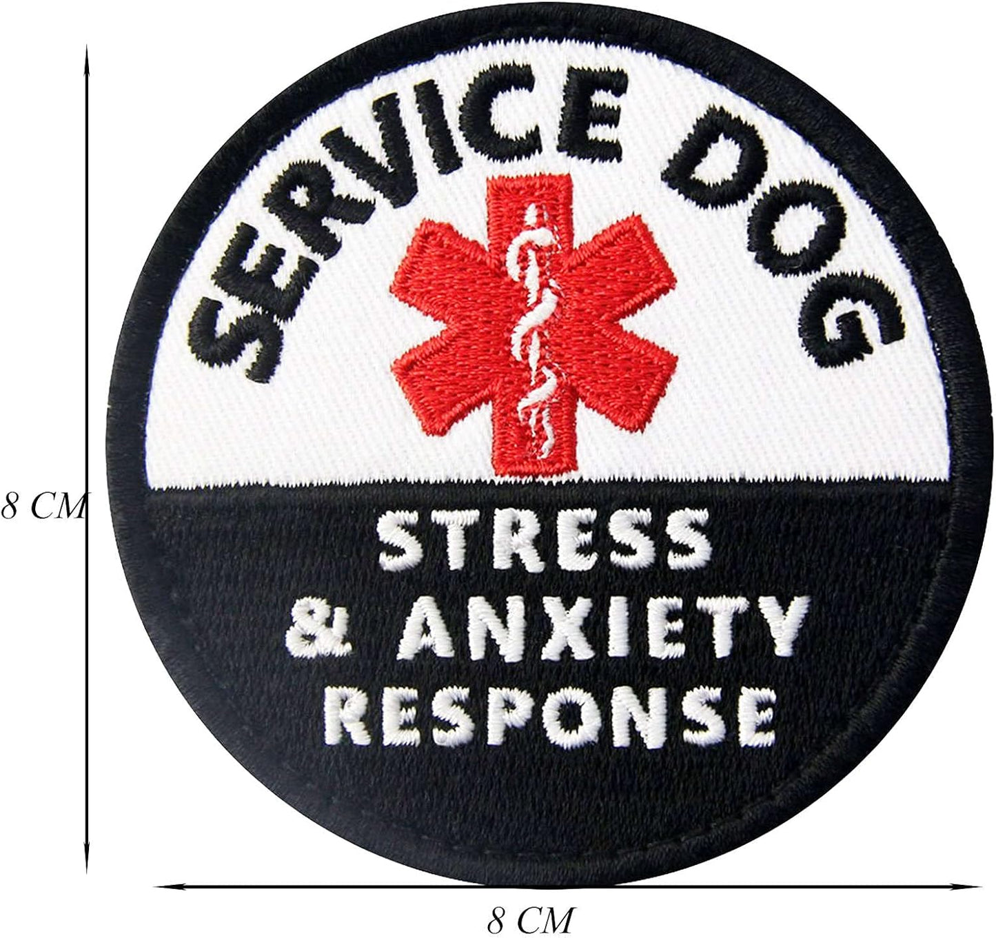EMS Stress & Anxiety Response Service Dog Patch, Embroidered Emblem Hook & Loop Morale Patch for Dog Vests Gear Collar