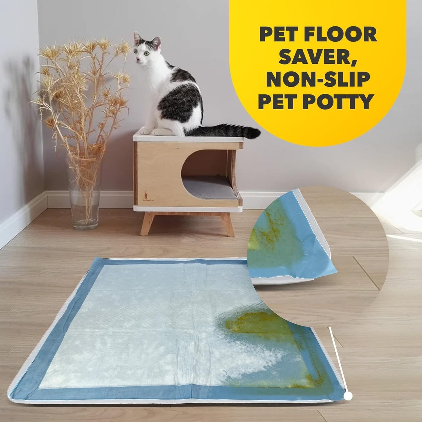 TidyFriend Dog Pee Pad Holder Tray - Fits Up to 24” x 24” Pee Pad Holder for Dogs - Stable Grip, Raised Edges, Quick-Wipe Silicone Surface Dog Pad Holder for Indoor Flooring Protection (Light Grey)