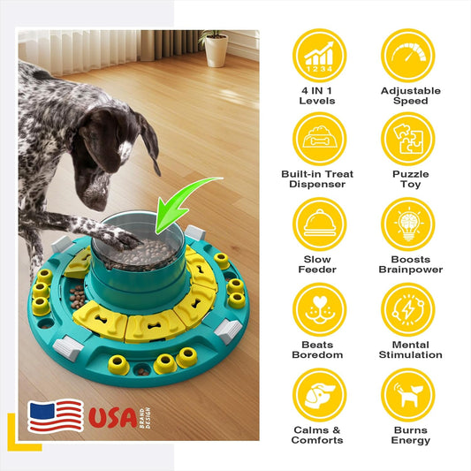 KADTC 4 Levels of Step-by-Step Challenge, U.S. Brand & Design,Extra-Large Size Beginner To Advanced Dog Puzzle Toy For Smart Dogs Treat Puzzles Puppy Food Slow Feeder Mental Stimulation Enrichment Toy