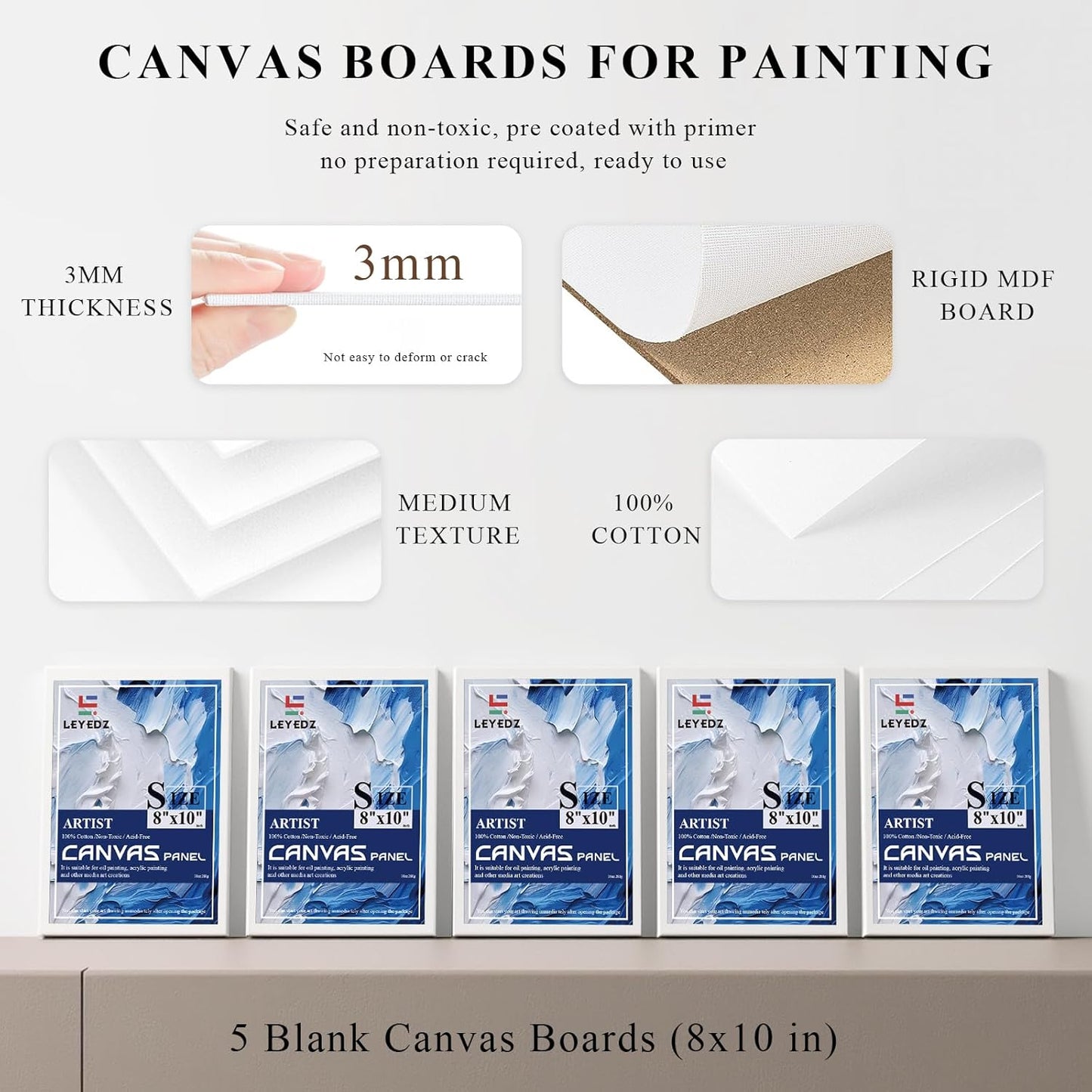 LEYEDZ Acrylic Paint Set for Kids & Adults, 41 PCS Paint Kit, Art Painting Supplies Kit with 24 Acrylic Paints, 8 Paint Brushes, 5 Canvas Panels