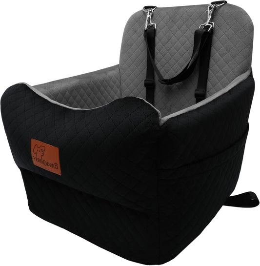 Dog Booster Car Seat for Medium/Small Sized Dogs,Memory Foam and Ultra Soft Fabric Car Pet Bed,Portable Travel Safety and Comfortable Dog Carseat with Washable Removable Cover,Thick Cushion（M-Blagre）