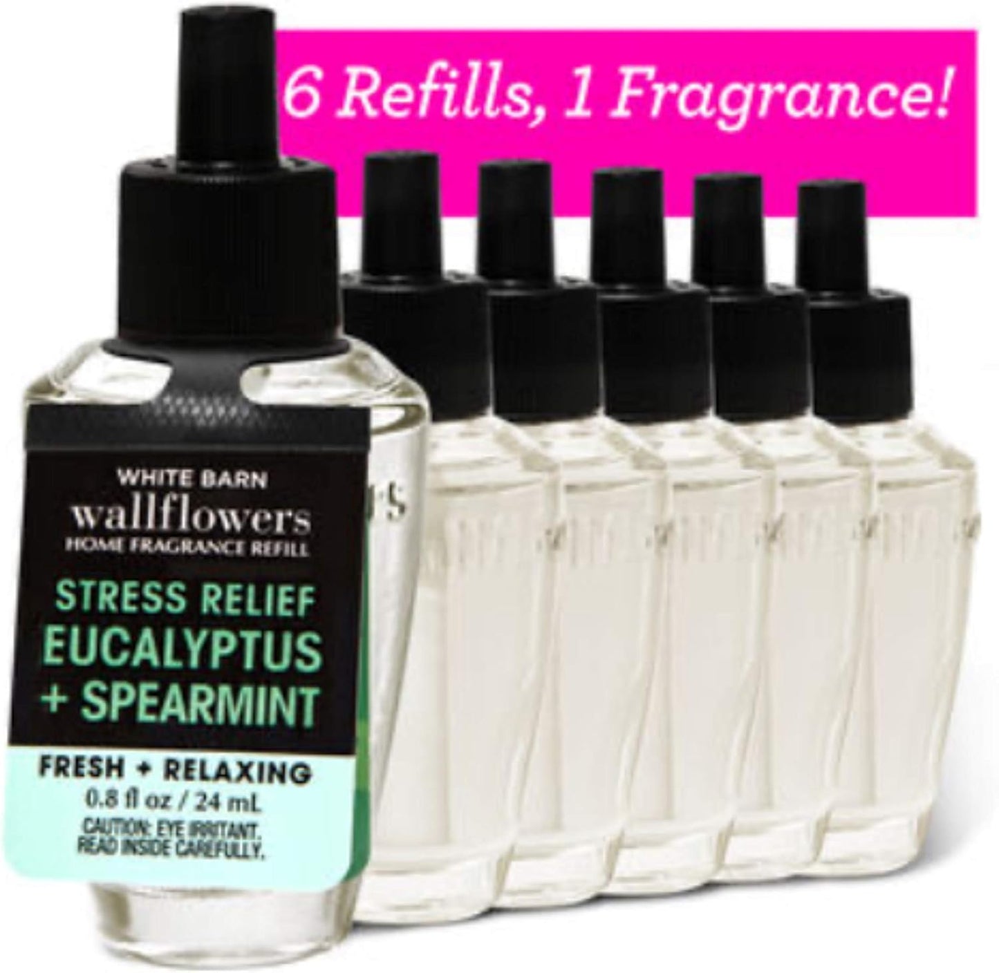 Bath & Body Works Eucalyptus Spearmint 6-Pack Wallflowers Sampler, 0.8 fl oz / 24 mL Each