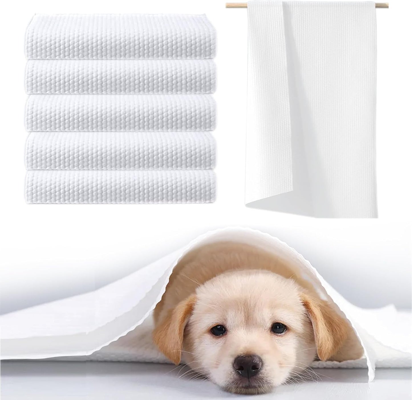 H&H Pets Disposable Bath Towel - Large Format Dry Wipe for Dogs & Cats, 11x23 inches Super Absorbent Wipe for Play Day or Beach, Fragrance Free & Ultra Shoft, 8 Count
