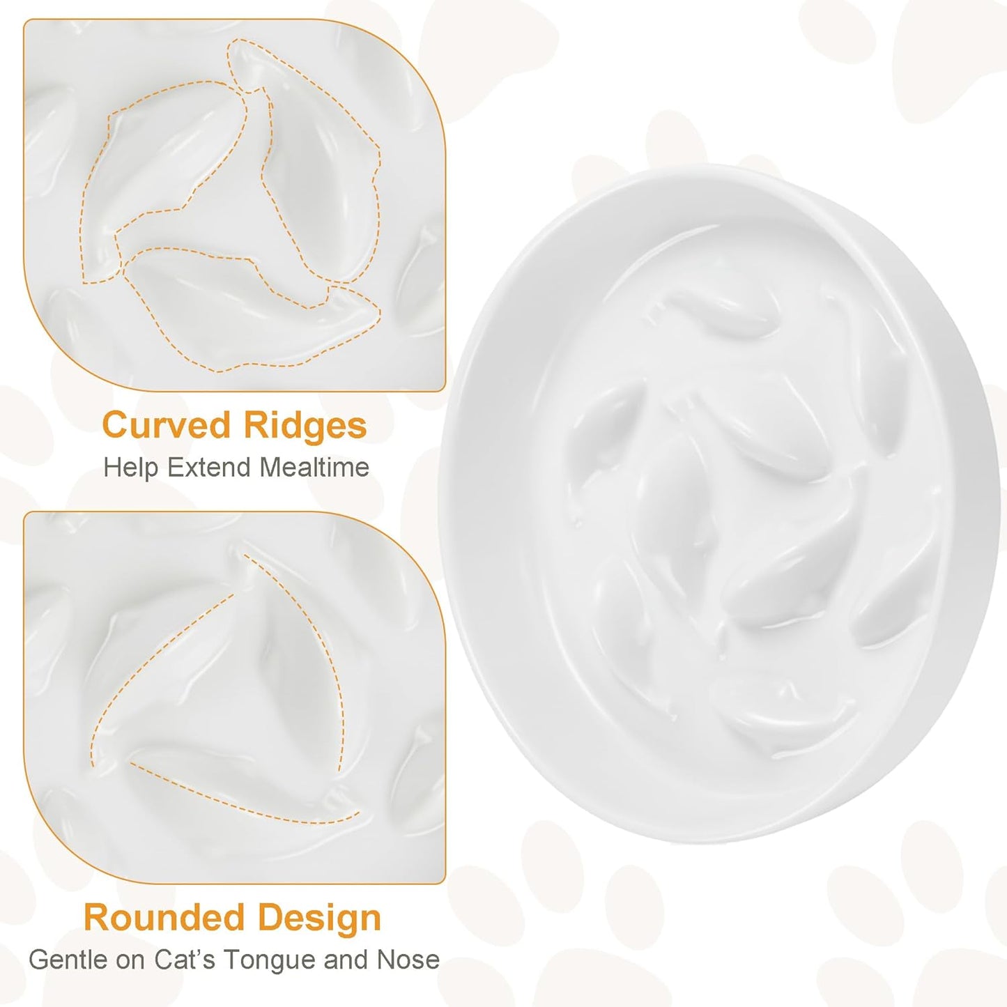 Anti-Bloat Ceramic Slow Feeder Bowl - Fish Pool Design Interactive Puzzle Feeder for Cats & Small Dogs, Food-Safe Porcelain Healthy Eating Dish (Green-Ceramic)