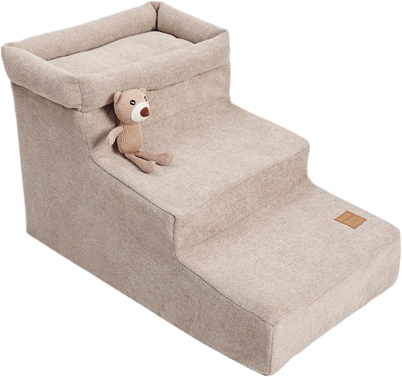 Kitten Sofa Ladder Pet Stairs for Cats Small Dogs - Anti-Slip Fleece Polyester Pet Step Stool for Sofa Bed Windowsill Recovery Apartment Office Easy Access Comfortable Safe 60x35x37cm