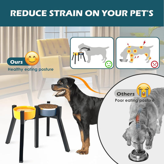 Elevated Dog Bowl Stand for Large Dogs, Adjustable Raised Dog Bowls 7-10.6", Dog Food Water Bowl Stand,13.7'' Tall,Bowl Not Included