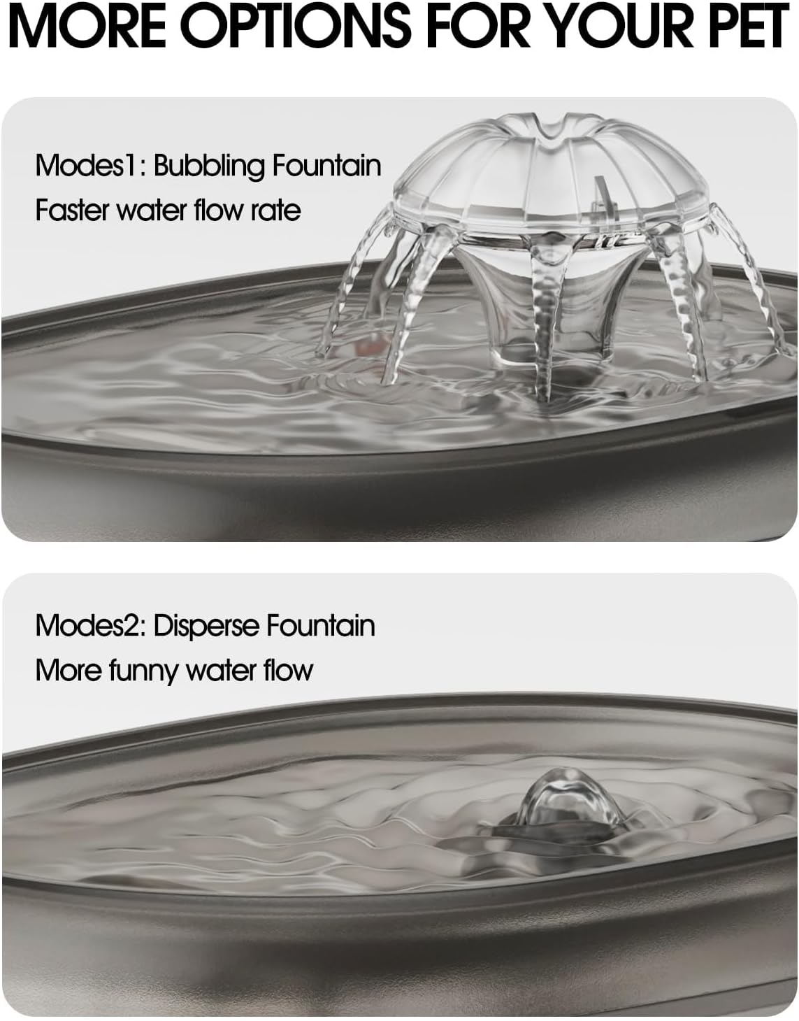 WOPET Cat Water Fountain, 67oz/2L Automatic Pet Water Dispenser for Cats & Small Dogs, Ultra Quiet Sleep-Friendly Pump, BPA-Free, 2 Flow Modes, Visible Water Level, 3-Stage Filtration