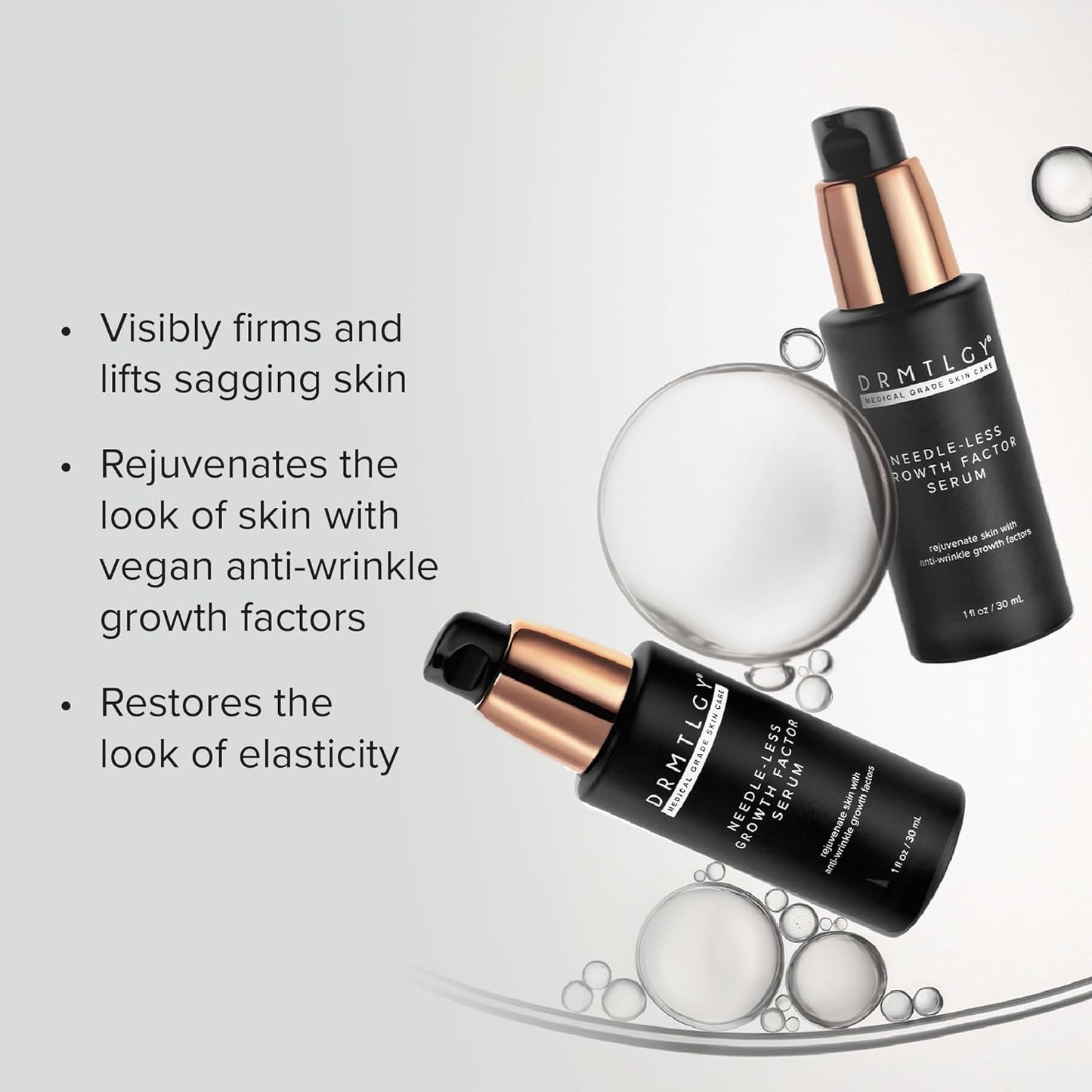 DRMTLGY Needle-less Growth Factor Serum for Face – Multi-Peptide & Hyaluronic Acid Facial Serum, Firming & Lifting, Skin Barrier Support & Wrinkle Care