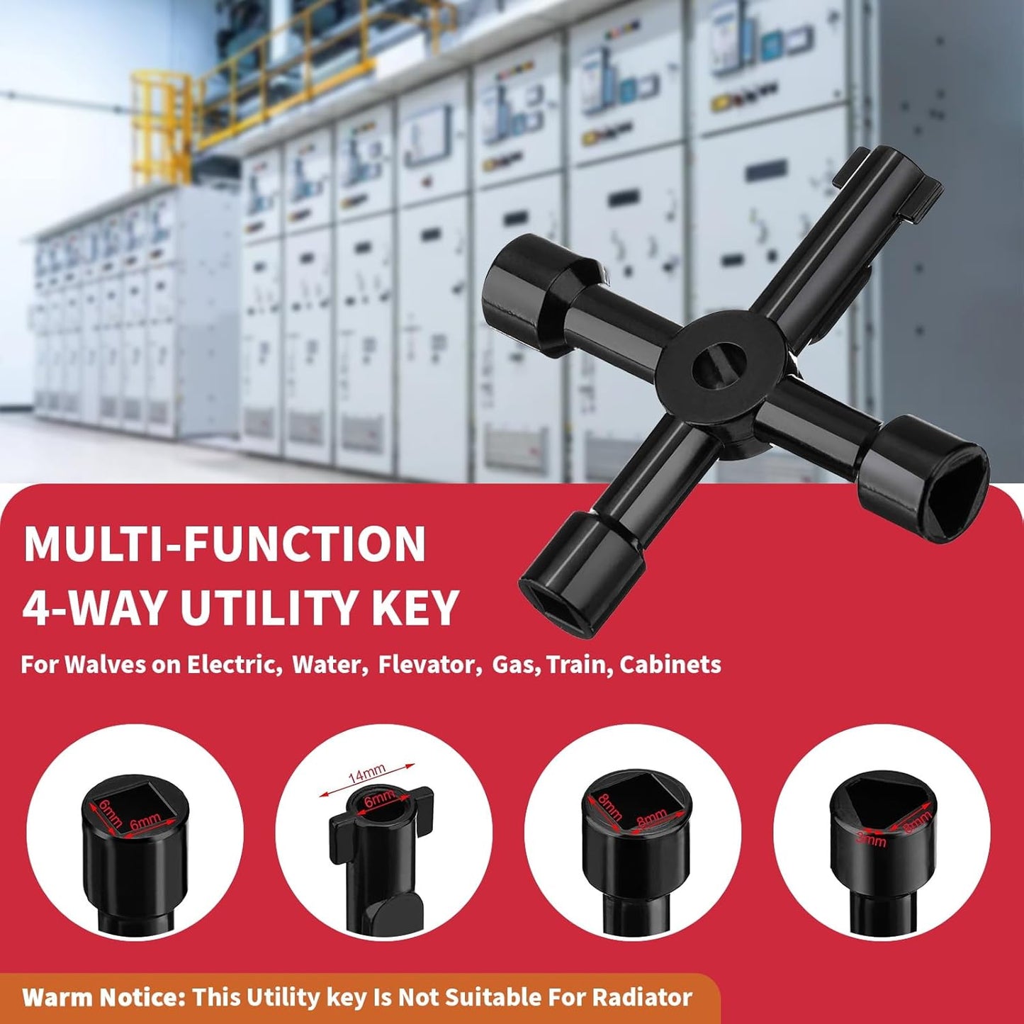 Plumbing Tools - Angle Stop Wrench & Angle-On Kit - Professional Plumbers Wrench for Installing New Compression Angle Stop & Removing Compression Ring - 4-Way Utility Key Included
