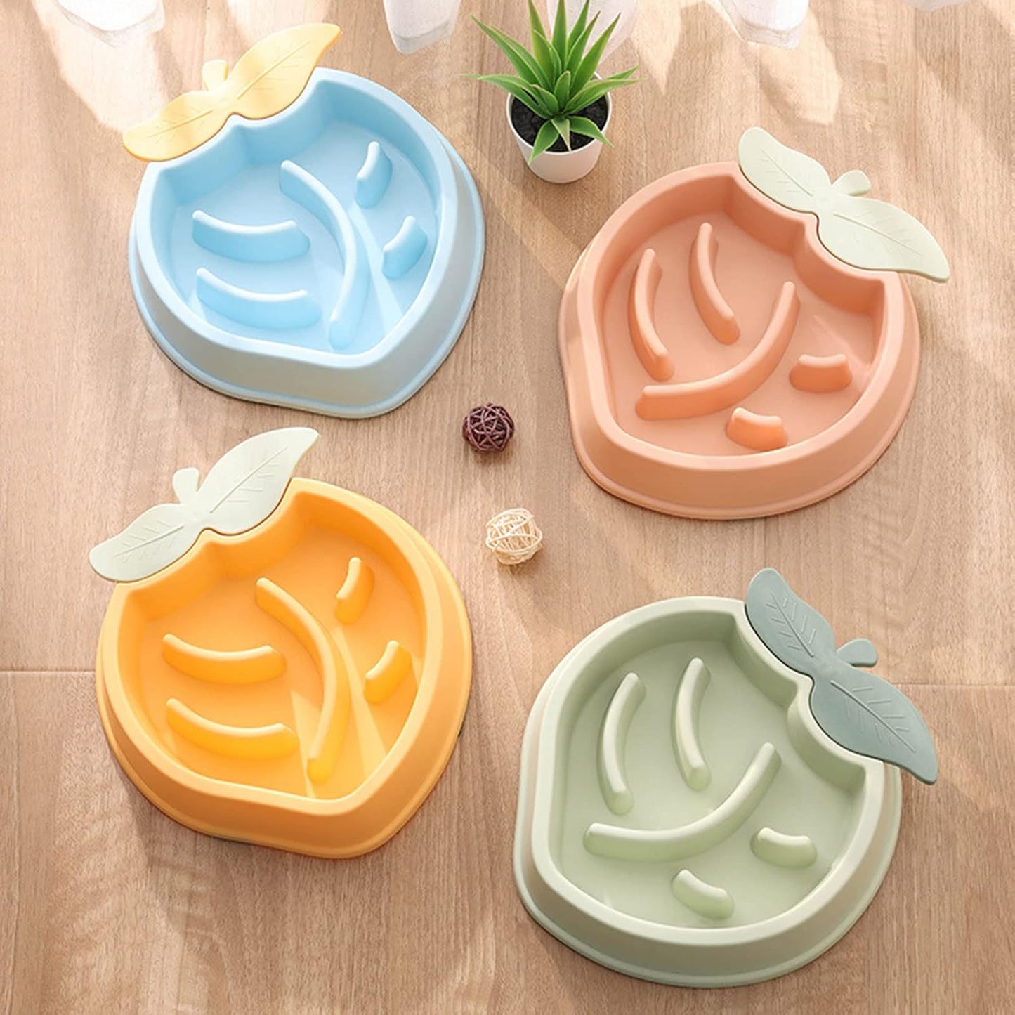 Slow Feeder Dog Bowls Fun Shape Puzzle Feeding Bowl Interactive Puppy Food Bowls Eco-Friendly Healthy Non Skid Design Dog Slow Feeder Bowl Small Puppy Slow Feeder Dog Bowls Small Breed Wet Food, Pink