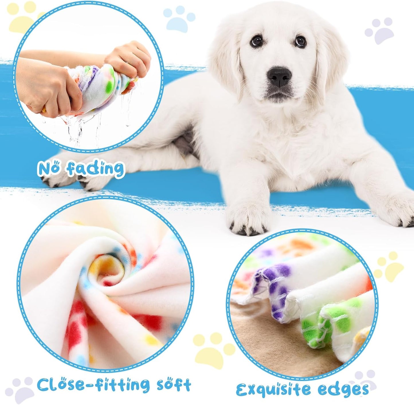 Eccliy 20 Pcs Puppy Blanket Pet Soft Fleece Dog Blankets Warm Felt Throw Sleep Mat Bed Covers for Doggie Puppy Pet Dogs Cat, 20 Styles(39 x 27.6 Inch,Mix)