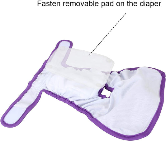 Teamoy Reusable Female Dog Diapers with Inserts (Pack of 4), Doggie Diaper Liners Period Pants for Dogs in Heat & Incontinence, Super-Absorbent, M