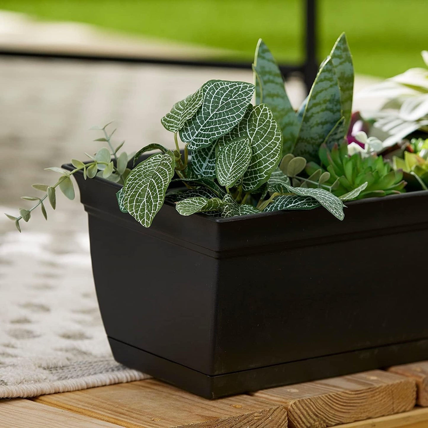 The HC Companies 24" Eclipse Plastic Window Box 7.76"x24"x6.57" in Black Color