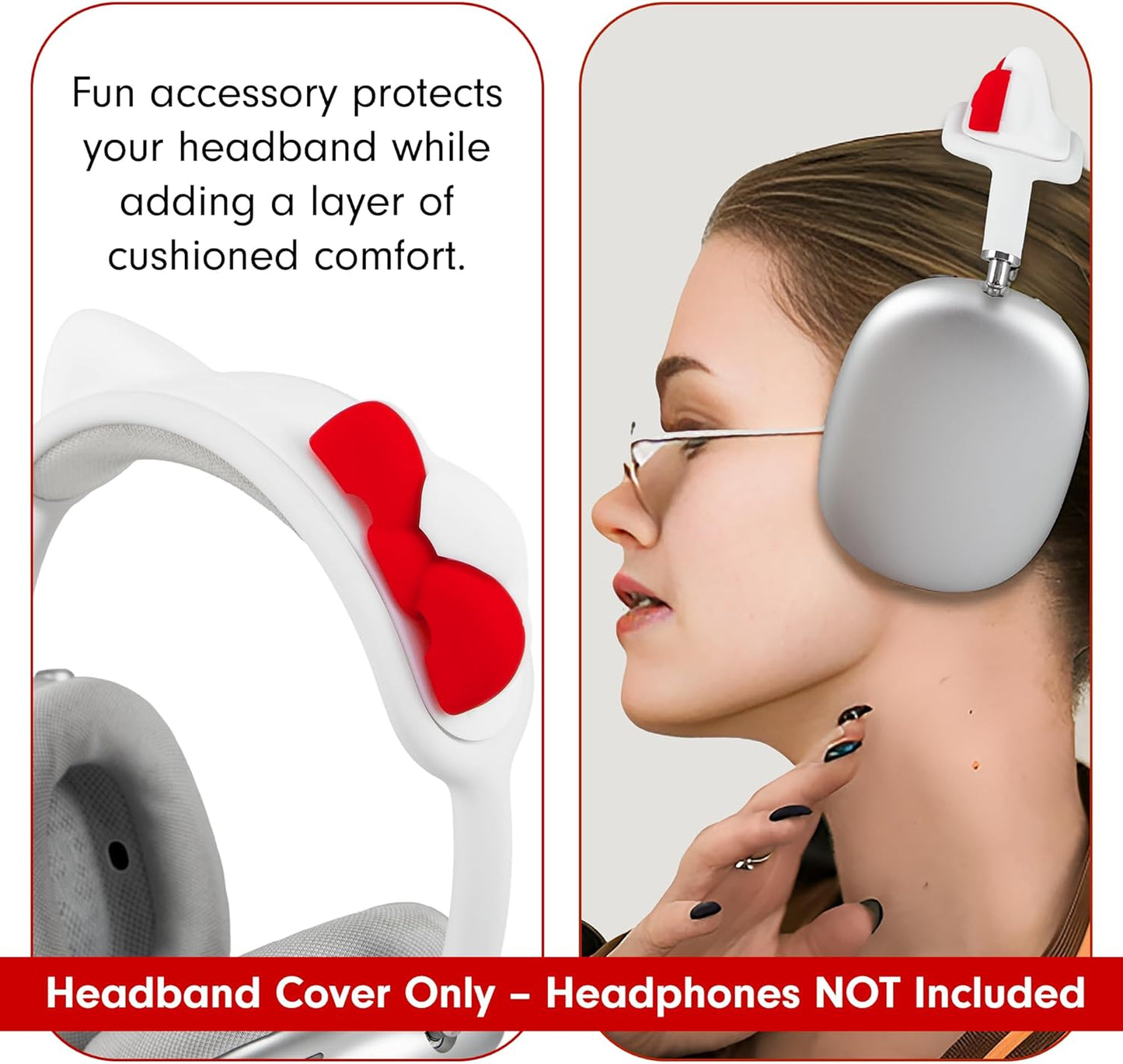 Sonix x Sanrio Hello Kitty Headband Cover for Apple AirPods Max 2 & 1 | Silicone Cute Cat Ears Protective Accessory for Headphones Headband | Hello Kitty White