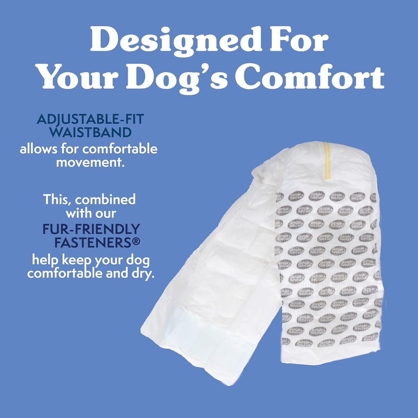 Simple Solution Disposable Male Wraps, Absorbent Leak Proof Belly Bands for Dogs, Incontinence Aid, Puppy Training, Marking Control, and Travel Protection, Toy Dogs, 9–14 Inch Waist, 30 Count
