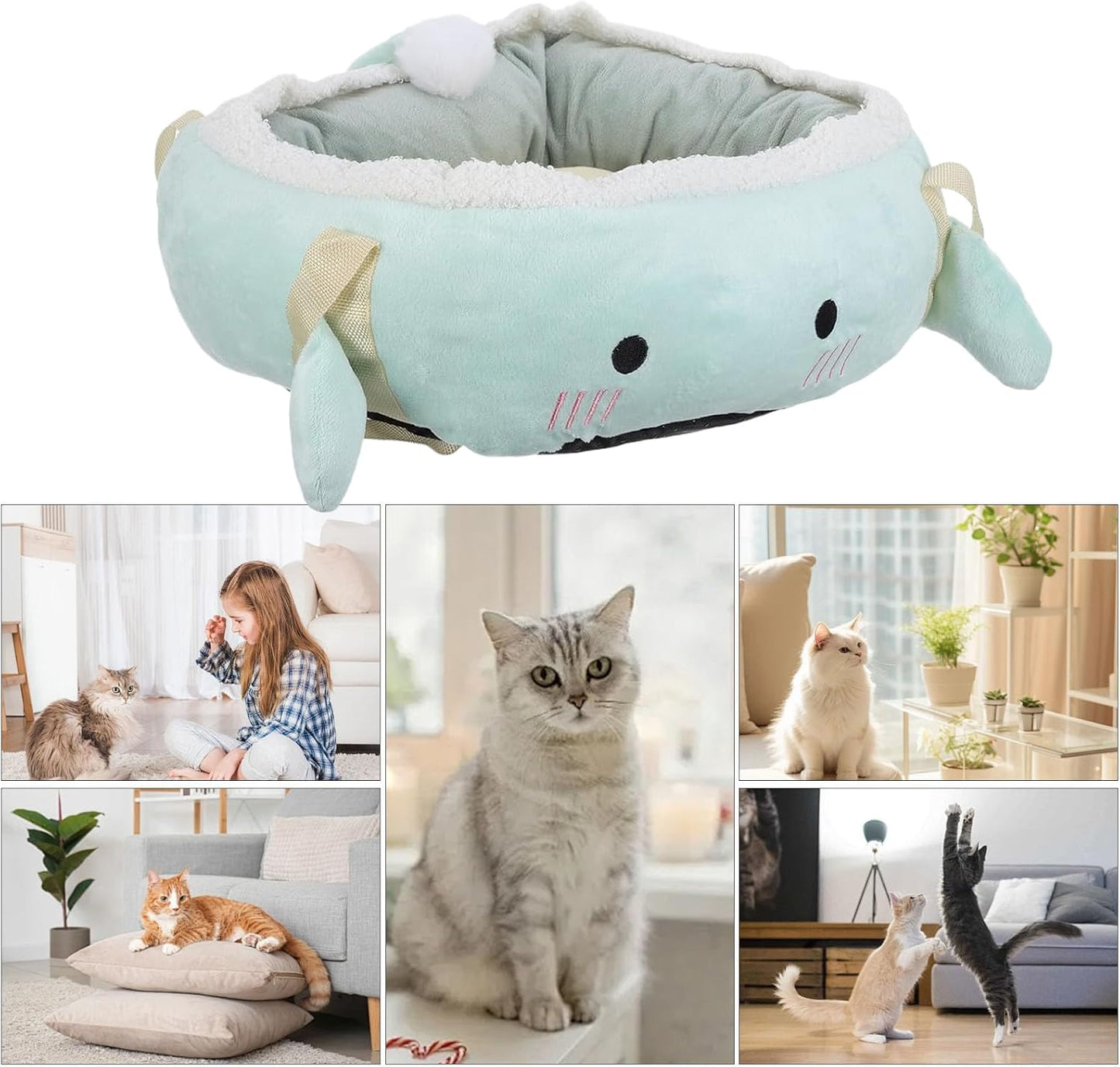 Feline Hanging Bed - Kitten Lounger, 1 Piece Animal Cradle for Window Perching, Pet Bunk with Suction Grips, Indoor Furniture, Sleeping Mat for Napping, Sunbathing and Relaxing by The Glass Panes