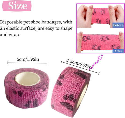 Disposable Puppy Booties Hot Pavement Protectors Adjustable Wrap On Design, Pet Shoes for Small Size Dogs and Cat, Shitzu, Maltese, Yorkie, Pomeranian Essentials, 6 Pack
