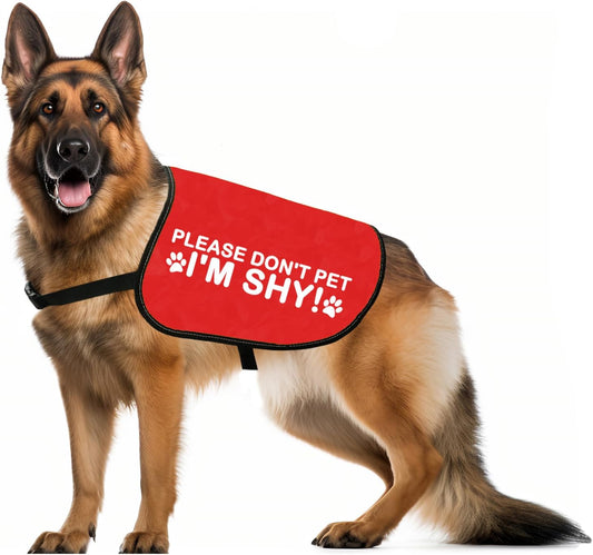 JXGZSO Please Don’t Pet I'm Shy Dog Jacket Vest Anxious Dogs Walking Slogan Warning Vest (Please -Im Shy L)