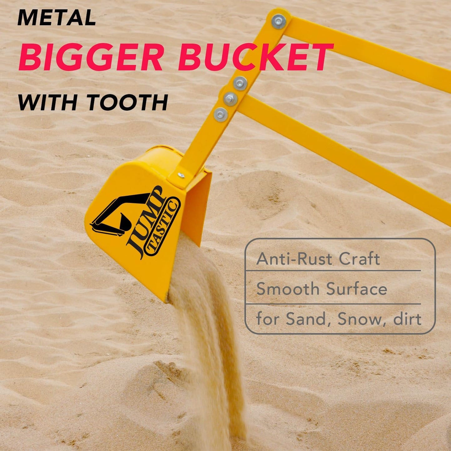 Sand Digger Sandbox Digger Toy, 360°Rotating Base, Sturdy Stable Steel Frame Structure-Metal Bucket, Kids Digger Excavator Digging Toys Excavator Ride on Beach Toys, Ideal for Sand Sandbox Beach Snow