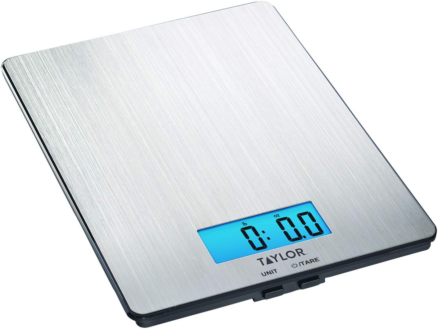 Taylor 11lb Stainless Steel Digital Kitchen Scale, Ultra-Thin, Silver
