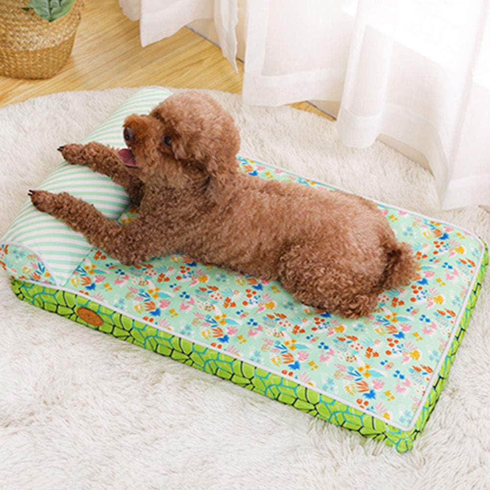 Orthopedic Dog Bed Durable Oxford Comfortable Dog Sofa Fully Removable and Washable Pet Bed for Small Medium Large Dogs Blue S (Green X)