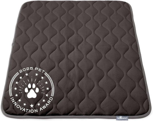 Paw Inspired Washable Padded Crate Mats for Dogs | 41” x 28” Pad, Fits 42-inch Kennels | Leakproof, Waterproof Bottom, Plush Pet Beds (Gray)