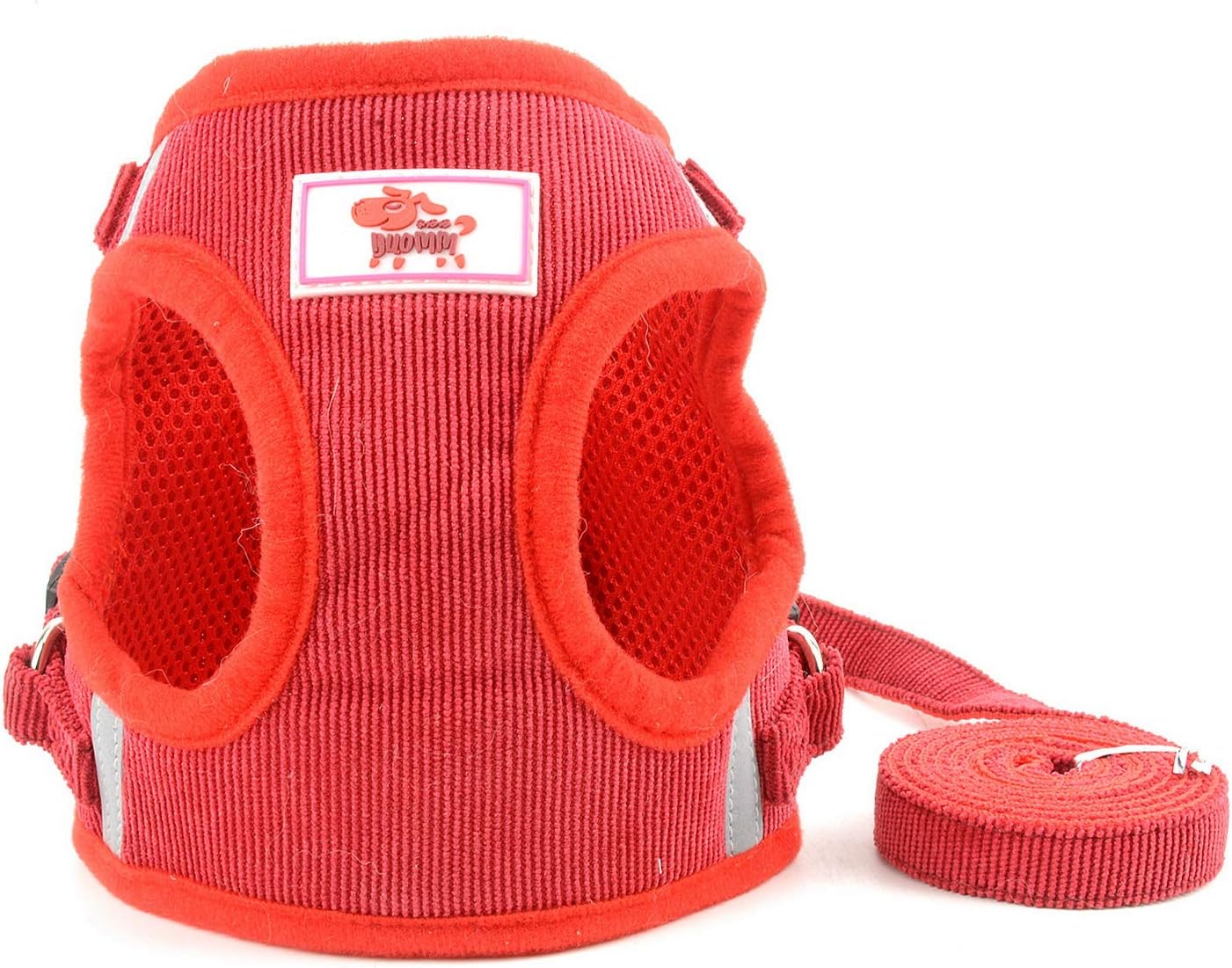 SELMAI Comfortable Cat Harness and Leash Kitten Vest No Pull No Choke Escape Proof Soft Mesh Reflective for Puppy Extra-Small/Small Dogs Walking Corduroy Jacket Adjustable Breathable Lightweight
