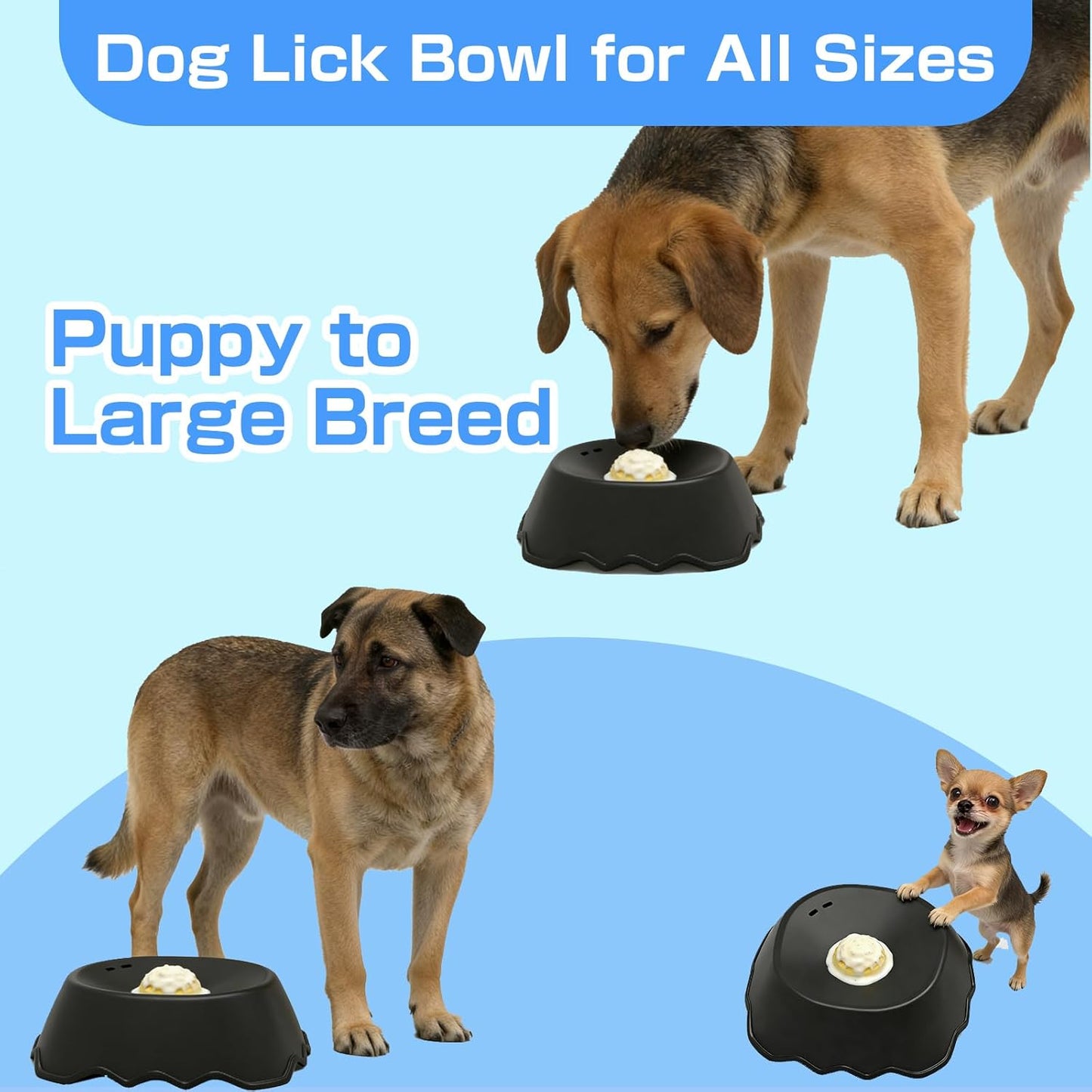 Slow Feeder Dog Bowls Interactive Dog Licking Toy & Lick Bowl for Dogs, Large Capacity Non-Slip Dog Lick Bowl for All Dogs (Blue)