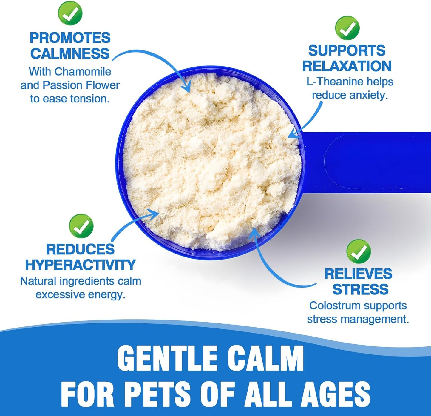 Goat Milk Powder Cat & Dog Calming Pet Goats Milk Calm Treats Anxiety Relief Contains GABA Designed for Pets with Anxiety Stress and Hyperactivity Supports Immune Skin and Bone Health