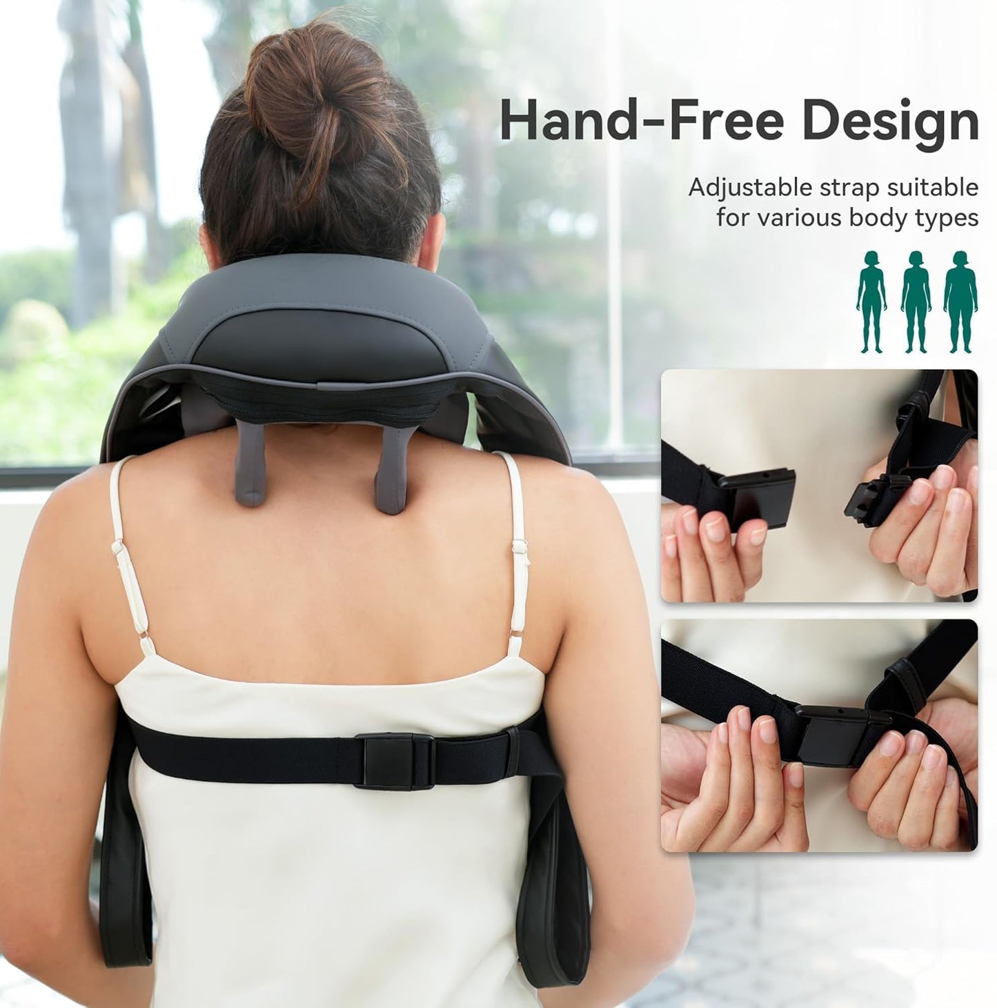 Snailax Cordless Neck Massager with Heat for Pain Relief Deep Tissue, 4D Kneading, Mothers Day Gifts, Rechargeable Shiatsu Back Neck Massager for Neck, Shoulders Back