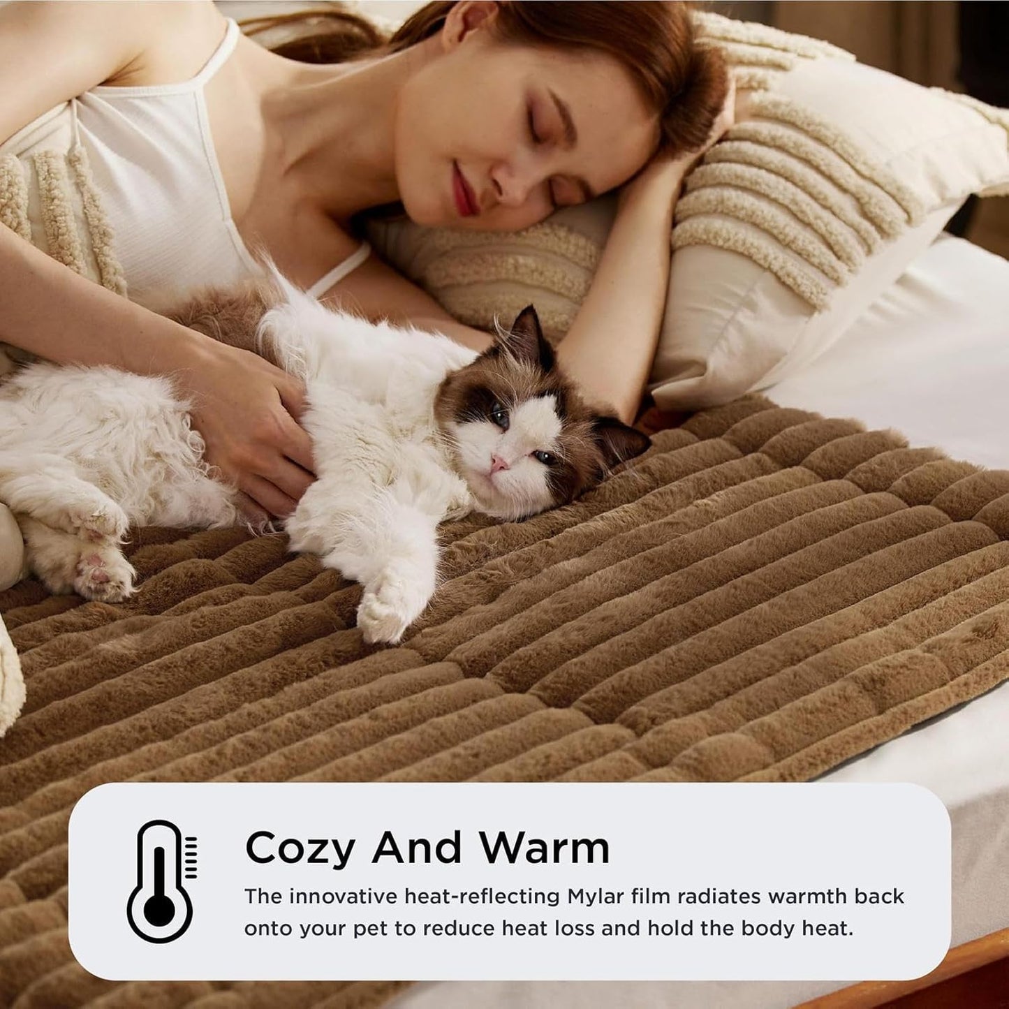 Comfortable Pet Mat - Breathable Dog Mat, 24.02x17.72 inches Dog Crate Pad, Cloth Material Cat Mats with Removable Cover, Soft Cat Bed, Crate Mattress for Small Medium Dogs and Cats