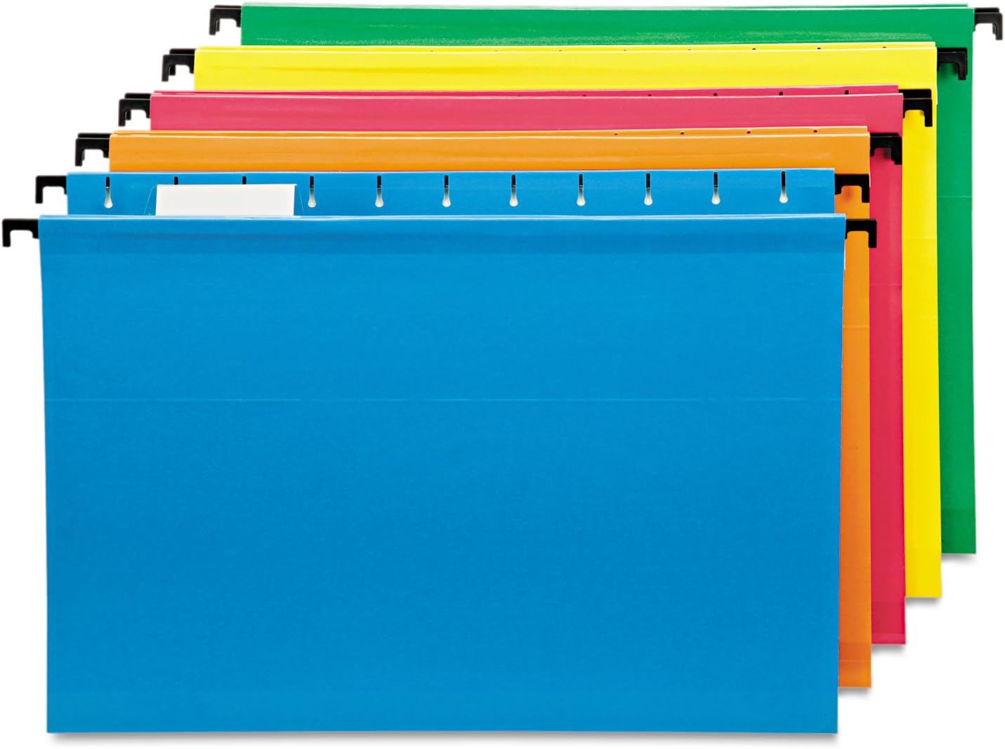 Pendaflex SureHook Reinforced Hanging Folders, Letter Size, Assorted Colors, 1/5 Cut, 20/BX (6152 1/5 Asst)