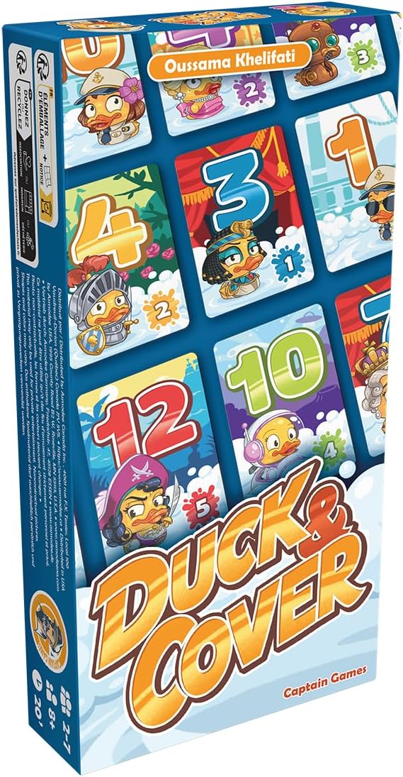 Captain Games Duck and Cover Party Game - Fun Fast-Paced Card Game for Family Game Night, Hilarious and Competitive Game for Kids & Adults, Ages 7+, 2-7 Players, 30 Minute Playtime, Made