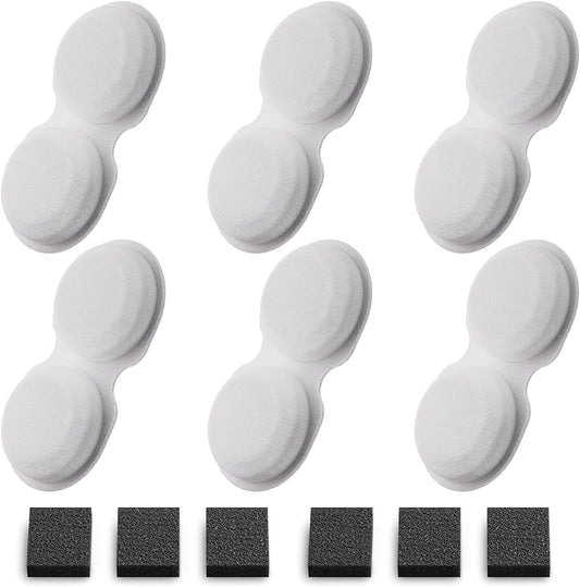 Cat Water Fountain Filters: 12 Cat Fountain Filters Replacement for H6 - Pet Water Fountain Filters - 3 Months Usage Kit of Indoor Pet Fountain Filter - 6 Carbon Filters + 6 Sponges Filters