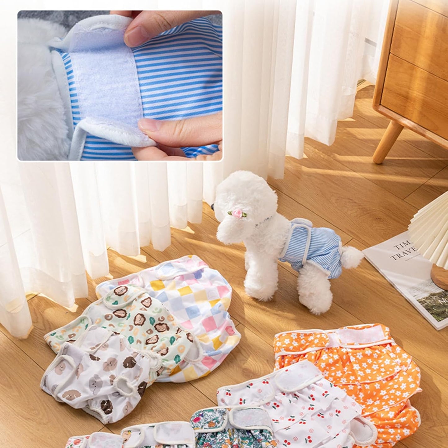 Dog Physiological Pants Girls Dog Diapers Washable Multi-Type for Girls Dogs Comfortable Reusable Girls Dog Belly Wraps