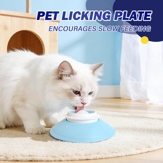 Cat Liquid/Wet Food Licking Bowl, Slow Feeding Pet Bowl, Cat Lick Ball Bowl, Non-Slip Design, Slow Eating, Pet Anxiety Relief Toy, Interactive Cat Bowl（Yellow Ball）