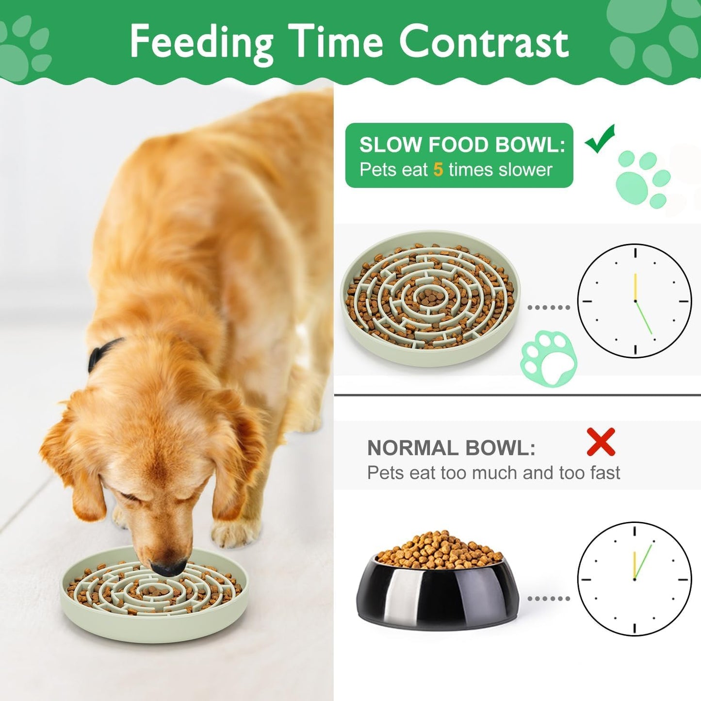 Slow Feeder Dog Bowls Silicone Maze Food Suction Bowl Feeders Pet Puzzle Lick Mat to Slow Down Eating for Medium Small Breed Size Dogs