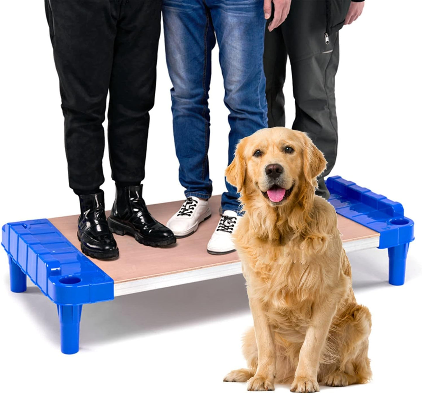 Heavy Duty Wooden Orthopedic Joint Relief Dog Bed, Large Elevated Older Dogs Sofa with Plastic Legs, for Pets Within 40 Kg / 88 Lbs