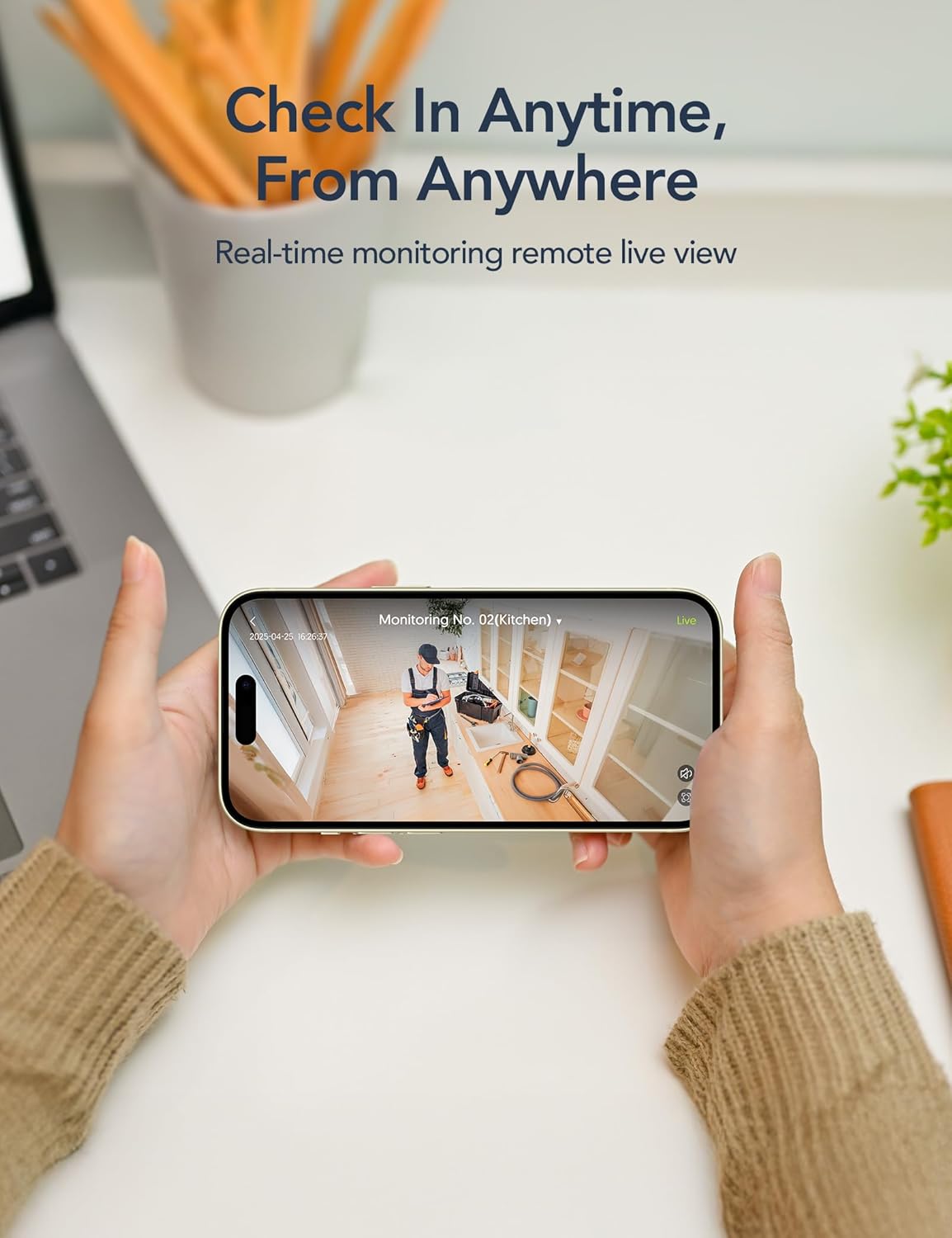 GNCC Only 2.4GHz Indoor Security Camera, 1080P Cameras for Home Security, Motion Detection, Two-Way Audio, Night Vision, Dog Camera with App, Easy Install, Cloud Storage Subscription Required(4-Pack)