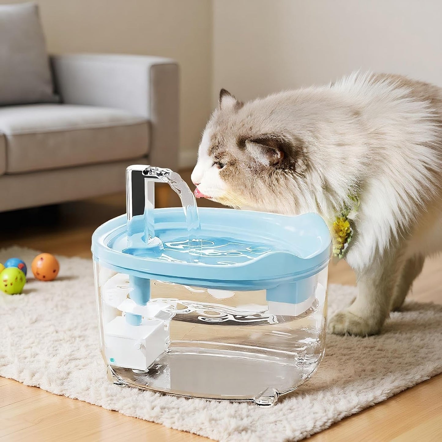 Cat Drinking Fountain, Automatic Dog Water Dispenser, Quiet Feeder Bowl for Small Animals Kitten Puppy, Indoor Home Apartment Pet Supplies, Durable Hydration Organizer for Daily Feeding and Care