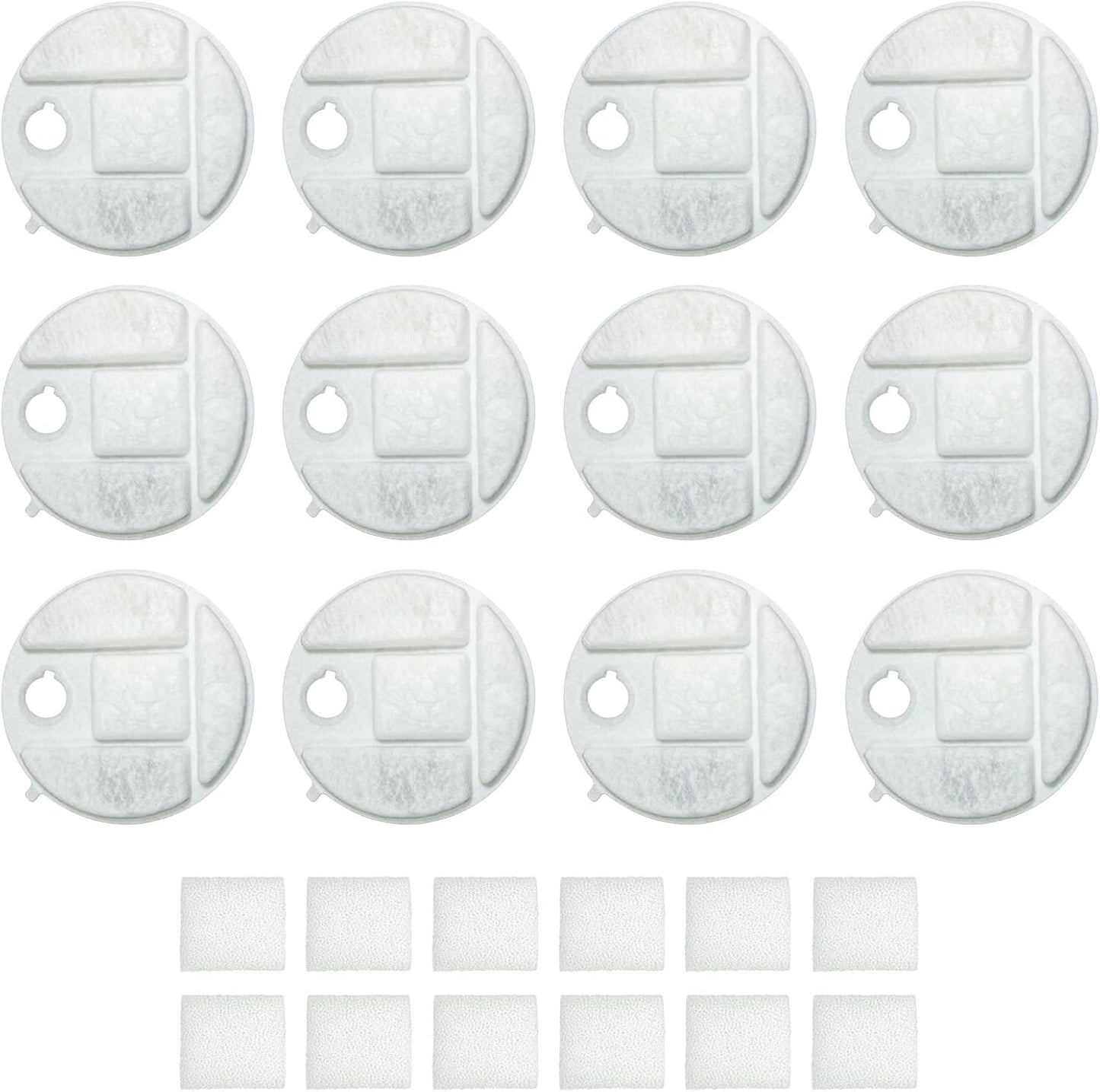 PET STANDARD Replacement Water Filter & 12 Pack Replacement Pre-Filter Sponges Compatible With PETLIBRO Capsule Dog Fountain PLWF008, Pack of 12