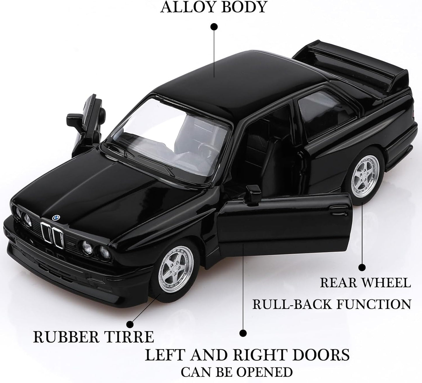 1/36 Scale 1987 BMW M3 Diecast Model Cars,Pull Back Vehicles BMW Toy Cars,Cars Gifts for Boys Girls