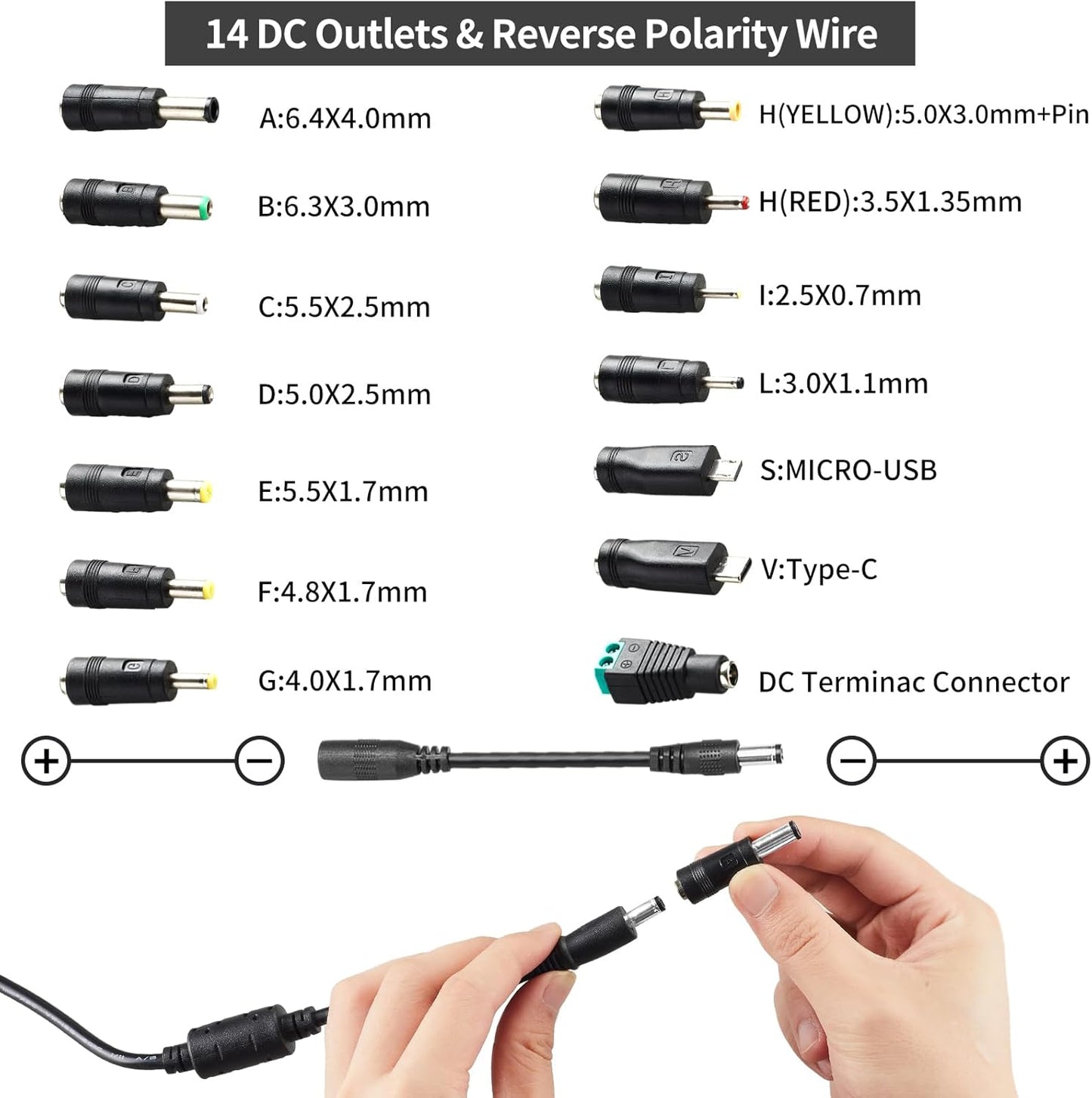 Adjustable Universal Power Supply 3V ~ 24V 3A 72W,100V-240V Switching AC/DC Adapter Converter with 5.5x2.1mm &14 Tips,9V 12V 15V 18V 20V 24V Variable Power Supply for LED Strip Light Printer Speaker