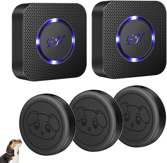 EverNary Dog Door Bell Wireless Doggie Doorbells for Potty Training with Waterproof Touch Button Dog Bells Included 2 Receiver and 3 Transmitters