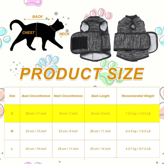 Dog Anxiety Calming Hoodie, Breathable Dog Anxiety Jacket Vest Coat Adjustable Pet Hoodie with Hood, Keep Pet Calm, S, (Dark Gray), Intended for Thunder/Fireworks/Separation
