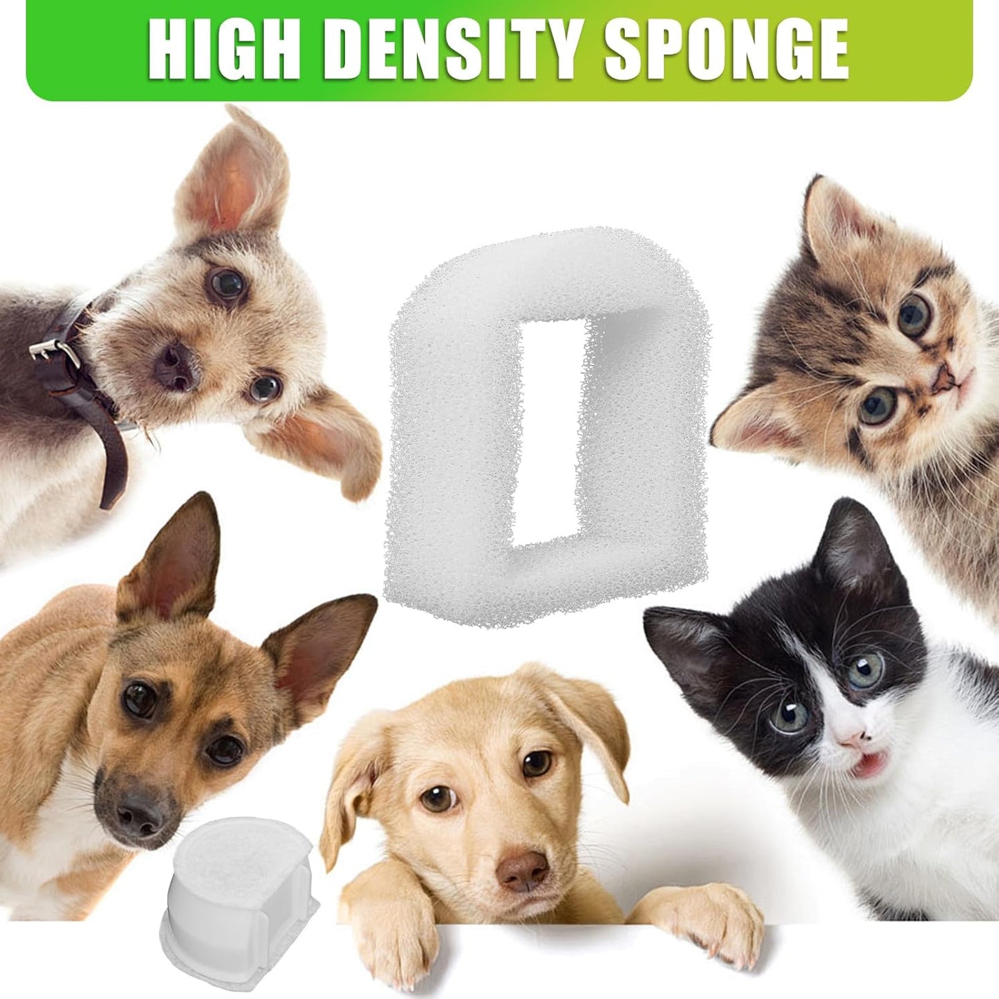 Pet Cat Water Fountain Filters Replacment Compatible with Drinkwell Petsafe Fountain Stainless Steel 360 Avalon, Pagoda Seascape and Sedona Water Bowl (16 Packs)