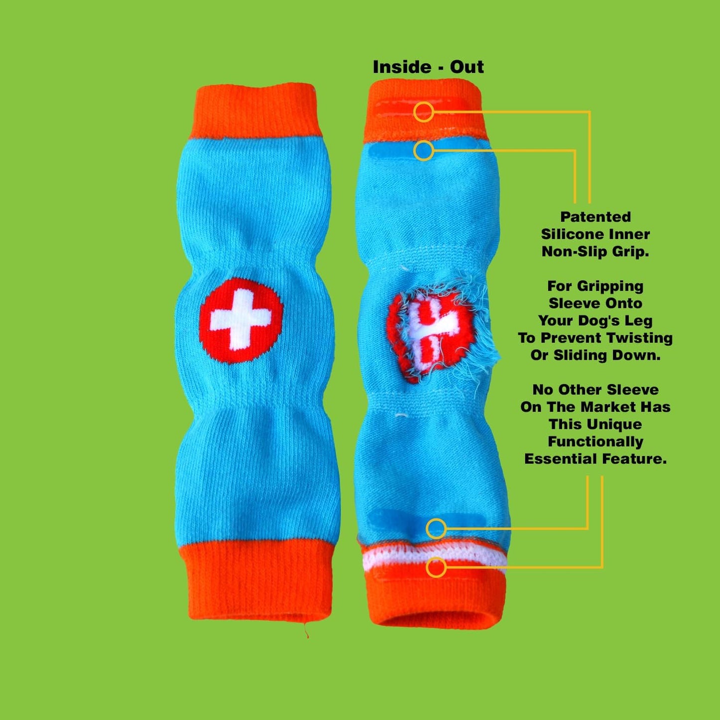 PawFlex Comfy Paws Cotton Nonslip Protective Leggings for Dogs | Medical Pet Sleeve for Dogs Legs with Non-Slip Silicone Grip at Inner Cuffs and Adjustable Strap for No Twisting or Sliding Down
