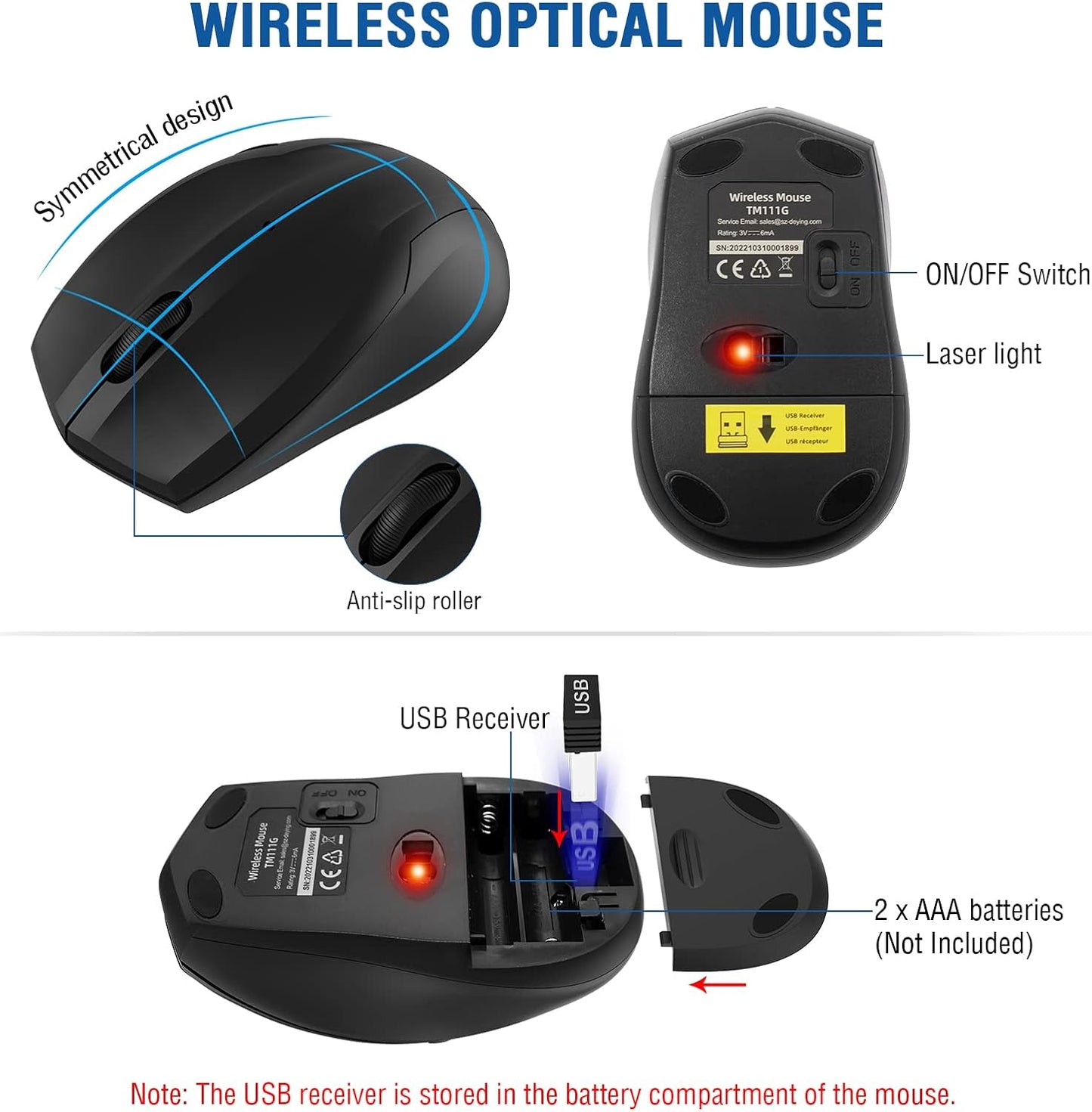 Wireless Keyboard and Mouse Combo, EDJO Full-Sized 2.4GHz USB Computer Wireless Keyboard and Optical Mouse for Windows, Mac, Laptop/Desktop/PC